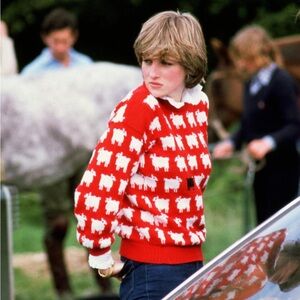ROWING BLAZERS x WARM AND WONDERFUL “diana edition” red wool sheep sweater